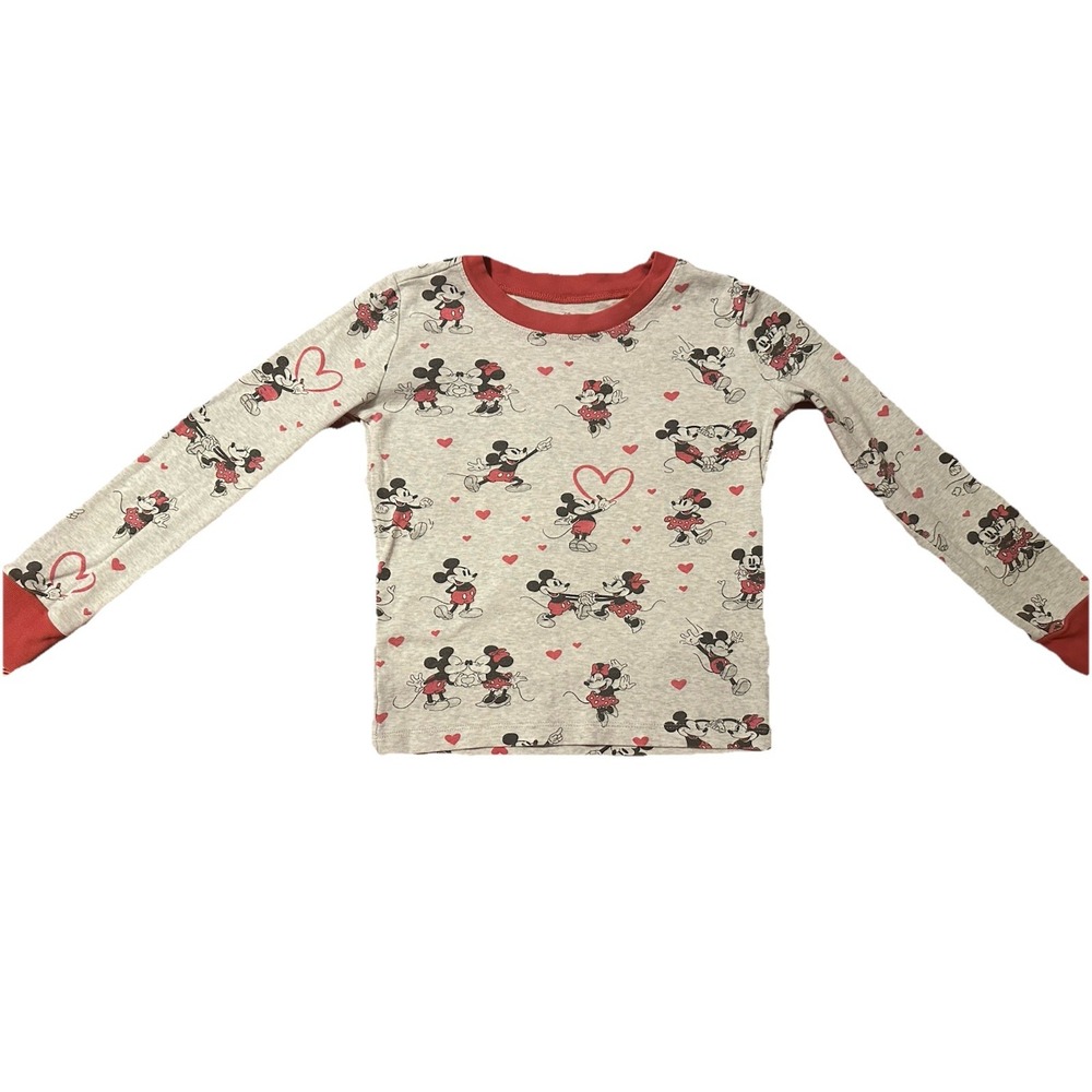 Pottery Barn Kids Mickey Minnie Mouse Disney  Pajama Top Valentines Kids‎ Sz 8